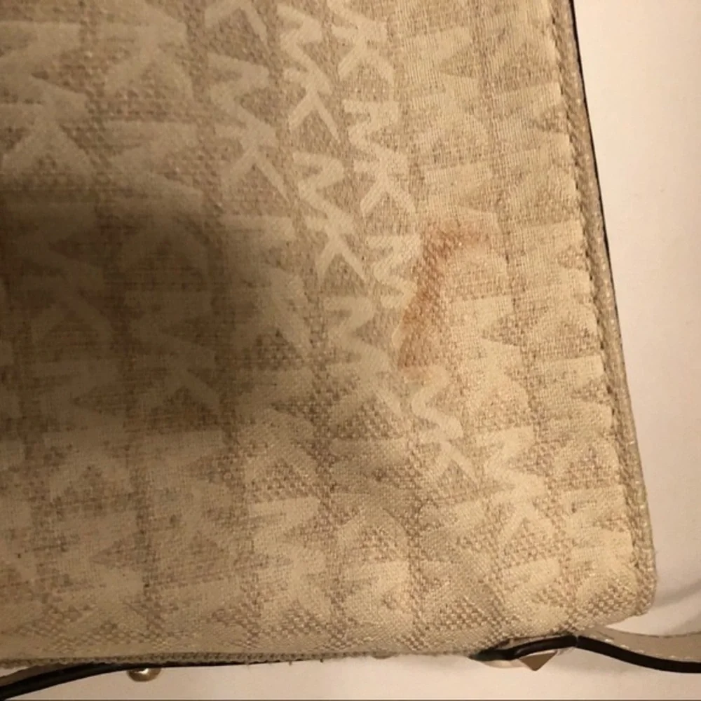 Michael kors signature white mk hobo bag